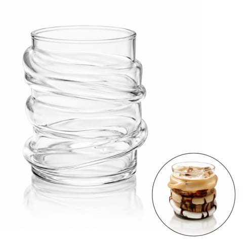 ⁨Szklanka 450ml Falowana, wzór drewna 1 szt do kawy, drinków SZK209⁩ w sklepie Wasserman.eu