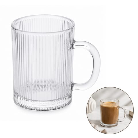 ⁨Szklanka 350ml ryflowana duża 1 szt do kawy, drinków SZK212⁩ w sklepie Wasserman.eu