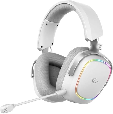 ⁨Słuchawki Rampage RETSU Słuchawki bezprzewodowe nauszne BT 2.4G RGB białe⁩ w sklepie Wasserman.eu