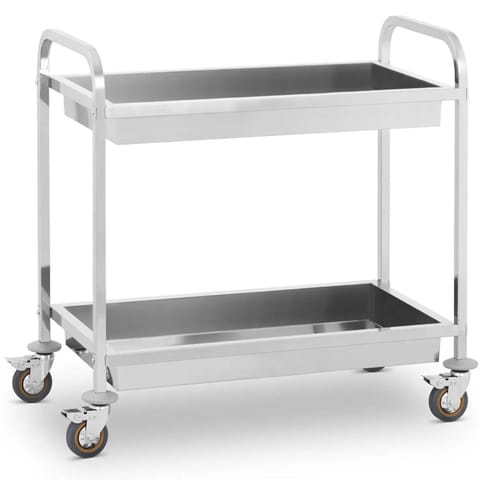 ⁨Steel waiter trolley 2 shelf with deep shelves⁩ at Wasserman.eu