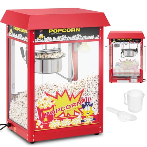 ⁨Barowa maszyna do popcornu z czerwonym daszkiem⁩ w sklepie Wasserman.eu