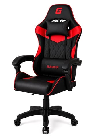 ⁨Fotel obrotowy gamingowy EVO PU RED XL⁩ w sklepie Wasserman.eu