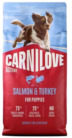 ⁨Carnilove Dog Active Salmon & Turkey Puppy - łosoś i indyk 1,5kg⁩ w sklepie Wasserman.eu