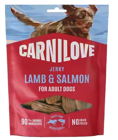 ⁨Carnilove Dog Jerky Lamb & Salmon - jagnięcina i łosoś 100g⁩ w sklepie Wasserman.eu
