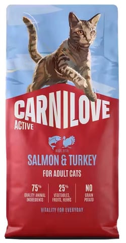 ⁨Carnilove Cat Active Salmon & Turkey - łosoś i indyk 2kg⁩ w sklepie Wasserman.eu
