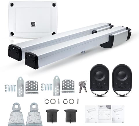 ⁨Zestaw Somfy Ixengo L 3S+ IO Standard Pack do 8m bram dwuskrzydłowych⁩ w sklepie Wasserman.eu