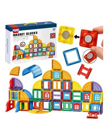 ⁨WOOPIE Klocki Magnetyczne Konstrukcyjne 3D Zestaw Edukacyjny Zamek 100el.⁩ w sklepie Wasserman.eu