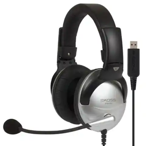 ⁨Słuchawki do gier Koss SB45 USB Przewodowe, Nauszne, Mikrofon, USB Typ-A, Redukcja szumów, Srebrny/Czarny⁩ w sklepie Wasserman.eu