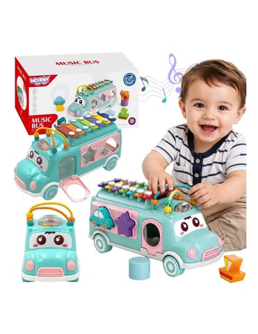 ⁨WOOPIE BABY Samochodzik Muzyczny Sorter z Cymbałkami Zielony⁩ w sklepie Wasserman.eu