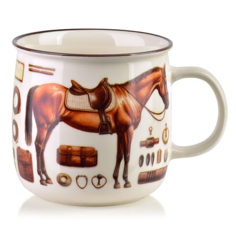 ⁨NORMAN Kubek 450ml 9,6x13x9,3cm koń, jeździectwo⁩ w sklepie Wasserman.eu