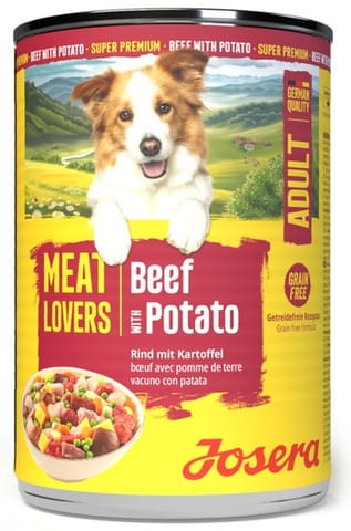 ⁨Josera Pies Meat Lovers Menu Wołowina z ziemniakami puszka 400g⁩ w sklepie Wasserman.eu