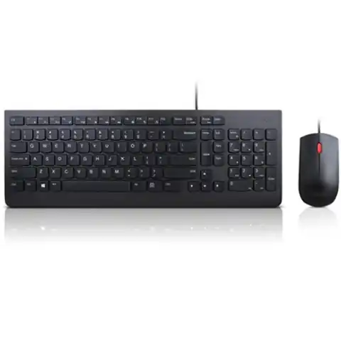 ⁨Lenovo | Black | Essential | Essential Wired Keyboard and Mouse Combo - US English with Euro symbol | Keyboard and Mouse Set | W⁩ w sklepie Wasserman.eu