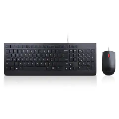 ⁨Lenovo Keyboard and Mouse Combo, Wired, Keyboard layout English/Lithuanian, Black⁩ at Wasserman.eu