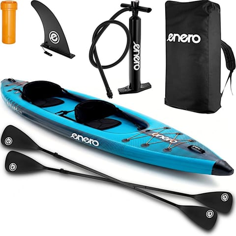 ⁨KAJAK 2-OSOBOWY 426x84x21CM LAMINOWANY PVC NIEBIESKI ENERO⁩ w sklepie Wasserman.eu