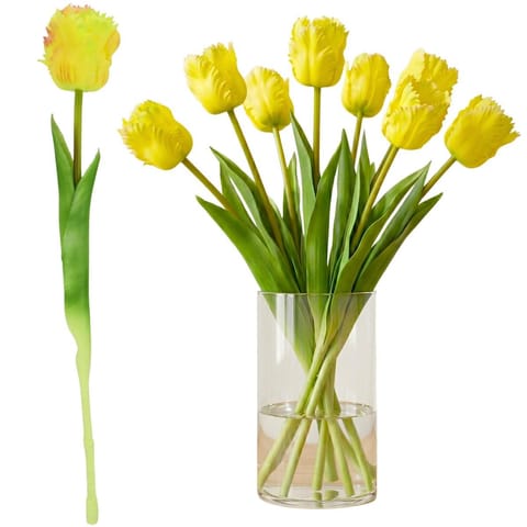 ⁨TULIPAN CIEMNO ŻÓŁTY 38CM JAK ŻYWY DEKORACJA WIOSENNA⁩ w sklepie Wasserman.eu