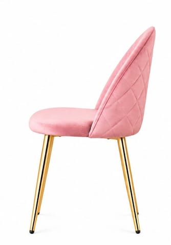 ⁨Krzesło tapicerowane GLORIA PINK VELVET GOLD⁩ w sklepie Wasserman.eu