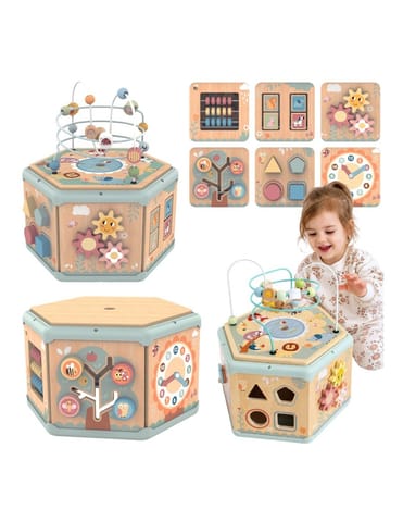 ⁨TOOKY TOY Drewniany Sześciokąt Montessori Otwierane Pudełko⁩ w sklepie Wasserman.eu