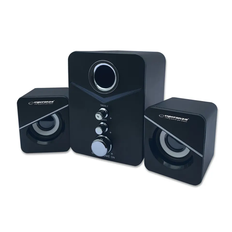 ⁨Esperanza EP153 USB 2.1 Speaker Set 6 W Black⁩ at Wasserman.eu