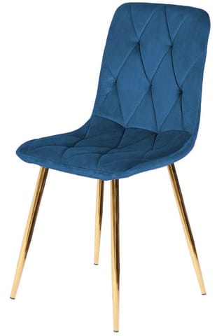 Krzesło tapicerowane BORGO VELVET BLUE GOLD w sklepie Wasserman.eu