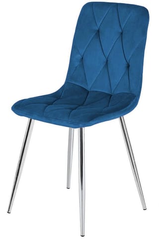 Krzesło tapicerowane BORGO VELVET BLUE SILVER w sklepie Wasserman.eu