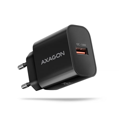⁨ACU-QC18 Ładowarka sieciowa QC 18W, 1x port USB-A, QC3.0/AFC/FCP/SMART Czarna⁩ w sklepie Wasserman.eu