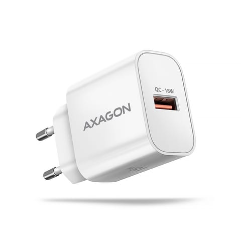 ⁨ACU-QC18W Ładowarka sieciowa QC 18W, 1x port USB-A, QC3.0/AFC/FCP/SMART Biała⁩ w sklepie Wasserman.eu