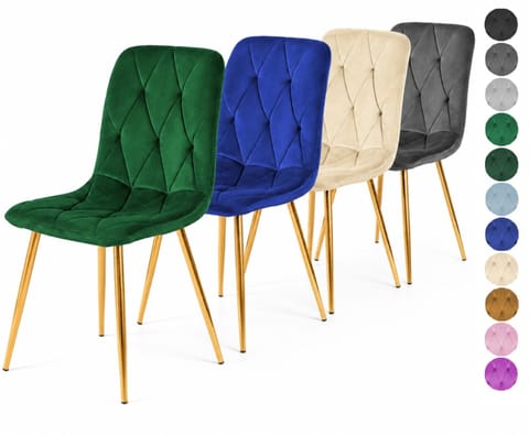 ⁨Krzesła tapicerowane BORGO VELVET GOLD zestaw 4 sztuk kolory do wyboru⁩ w sklepie Wasserman.eu