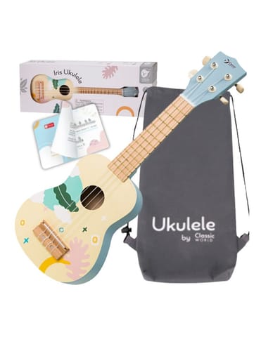 ⁨CLASSIC WORLD Drewniane Ukulele Gitara dla Dzieci Niebieskie⁩ w sklepie Wasserman.eu
