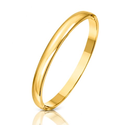⁨Bransoletka na rękę stal chirurgiczna pozłacana 14k złotem, 5mm gładka obręcz BST1760⁩ w sklepie Wasserman.eu