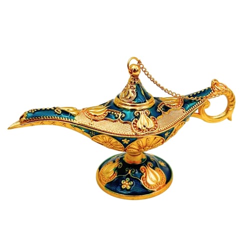 ⁨Dekoracyjna Lampa Alladyna Metalowa Granatowo-Złota 12cm - LAB12⁩ w sklepie Wasserman.eu