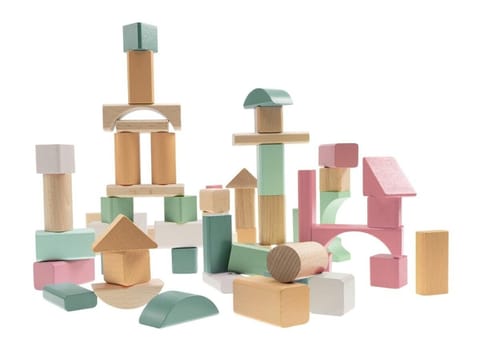 ⁨Klocki drewniane Soft Neutrals Wooden Blocks 60el⁩ w sklepie Wasserman.eu