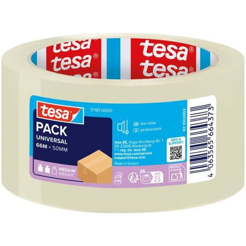 ⁨Taśma pakowa UNIVERSAL 66m x 50mm TRANSPARENTNA cicha 57187 TESA⁩ w sklepie Wasserman.eu