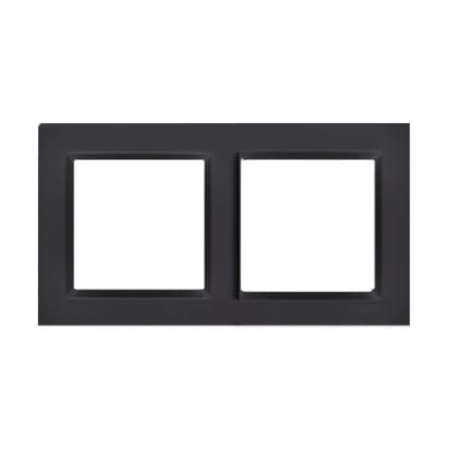 ⁨KONTAKT SIMON 10 CZARNY MAT RAMKA 2X⁩ w sklepie Wasserman.eu