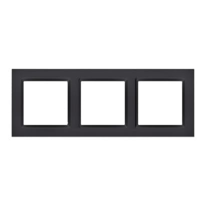 ⁨KONTAKT SIMON 10 CZARNY MAT RAMKA 3X⁩ w sklepie Wasserman.eu