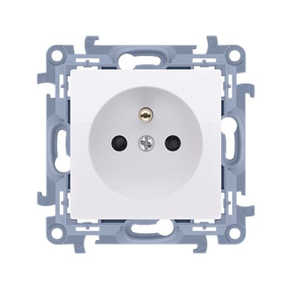 ⁨KONTAKT SIMON 10 MODUŁ BIAŁY GNIAZDO 1X Z/U Z PRZESŁONAMI SZYBKOZŁĄCZA 16A 250V⁩ w sklepie Wasserman.eu