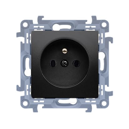 ⁨KONTAKT SIMON 10 MODUŁ CZARNY MAT GNIAZDO 1X Z/U SZYBKOZŁĄCZA 16A 250V⁩ w sklepie Wasserman.eu