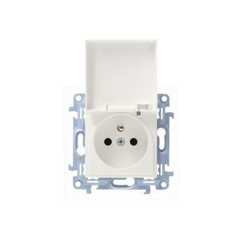 ⁨Simon 10 Gniazdo pojedyncze z uszczelką białe szybkozłącza, 16A 250V IP44 CGZ1BC.01/11⁩ w sklepie Wasserman.eu