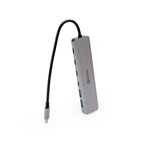 ⁨PLATINET MEDIA HUB 7IN1 10GBS USB-C TO 4X USB-C 3.2 GEN2 + 2X USB-A 3.2 GEN1 + 1X USB-C PD 100W ALU [46236]⁩ w sklepie Wasserman.eu