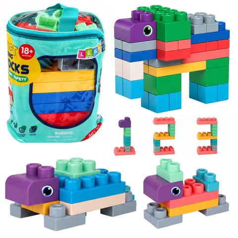 ⁨Miękkie Klocki Konstrukcyjne Sensoryczne W Worku Dla Dzieci Kolorowe 30 el.⁩ w sklepie Wasserman.eu