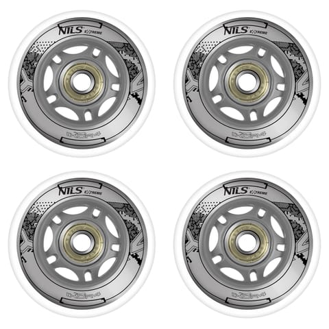 ⁨PU 64x24 82A BIAŁE (4 szt.) + ABEC-7 (8 szt.) ZESTAW NILS EXTREME⁩ w sklepie Wasserman.eu