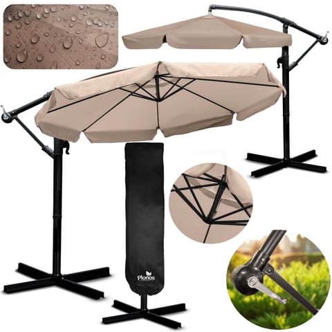 ⁨Parasol ogrodowy składany 8 segmentowy 350 cm z pokrowcem Plonos PL-881⁩ w sklepie Wasserman.eu