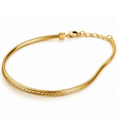 ⁨Bransoletka na rękę stal chirurgiczna pozłacana 14k złotem, żyłka BST1668⁩ w sklepie Wasserman.eu