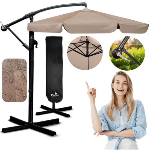 ⁨Parasol ogrodowy składany 6 segmentowy 350 cm z pokrowcem Plonos PL-880⁩ w sklepie Wasserman.eu