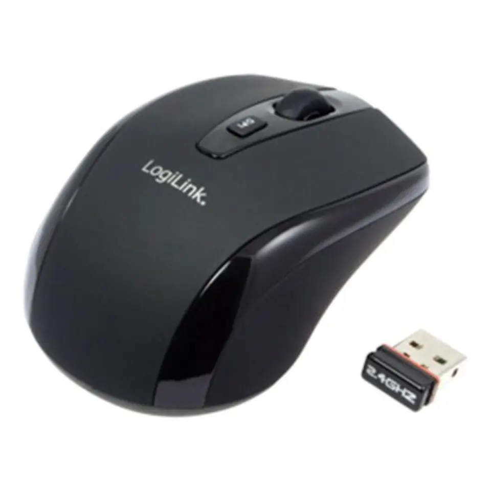 ⁨Logilink Maus optisch Funk 2.4 GHz wireless, Black, 2.4GH wireless mini mouse with autolink⁩ at Wasserman.eu