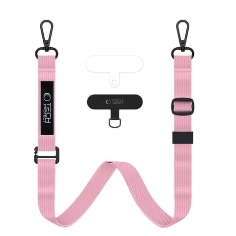 ⁨Smycz 2w1 do etui smartfona na szyję nadgarstek Rope Crossbody - różowa⁩ w sklepie Wasserman.eu