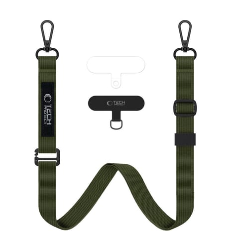 ⁨Smycz 2w1 do etui smartfona na szyję nadgarstek Rope Crossbody - oliwkowa⁩ w sklepie Wasserman.eu