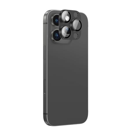 ⁨Szkło hartowane na wyspę aparatu do iPhone 16 Pro / 16 Pro Max - czarne⁩ w sklepie Wasserman.eu
