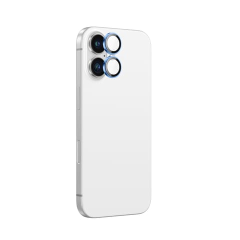 ⁨Szkło hartowane z ramką na soczewki aparatu do iPhone 16 / 16 Plus - niebieskie⁩ w sklepie Wasserman.eu