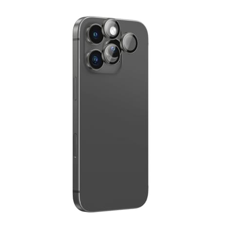 ⁨Szkło hartowane z ramką na soczewki aparatu do iPhone 16 Pro / 16 Pro Max - czarne⁩ w sklepie Wasserman.eu