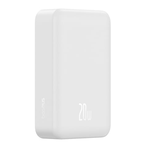 ⁨Powerbank magnetyczny 20000mAh 20W EnerFill FM41 z kablem USB-C 30cm - biały⁩ w sklepie Wasserman.eu